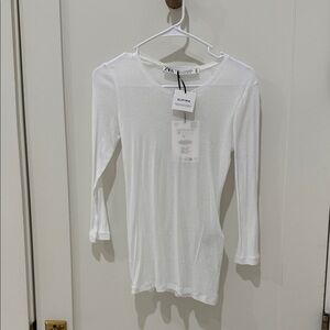 Zara Classic White Long Sleeve Tee